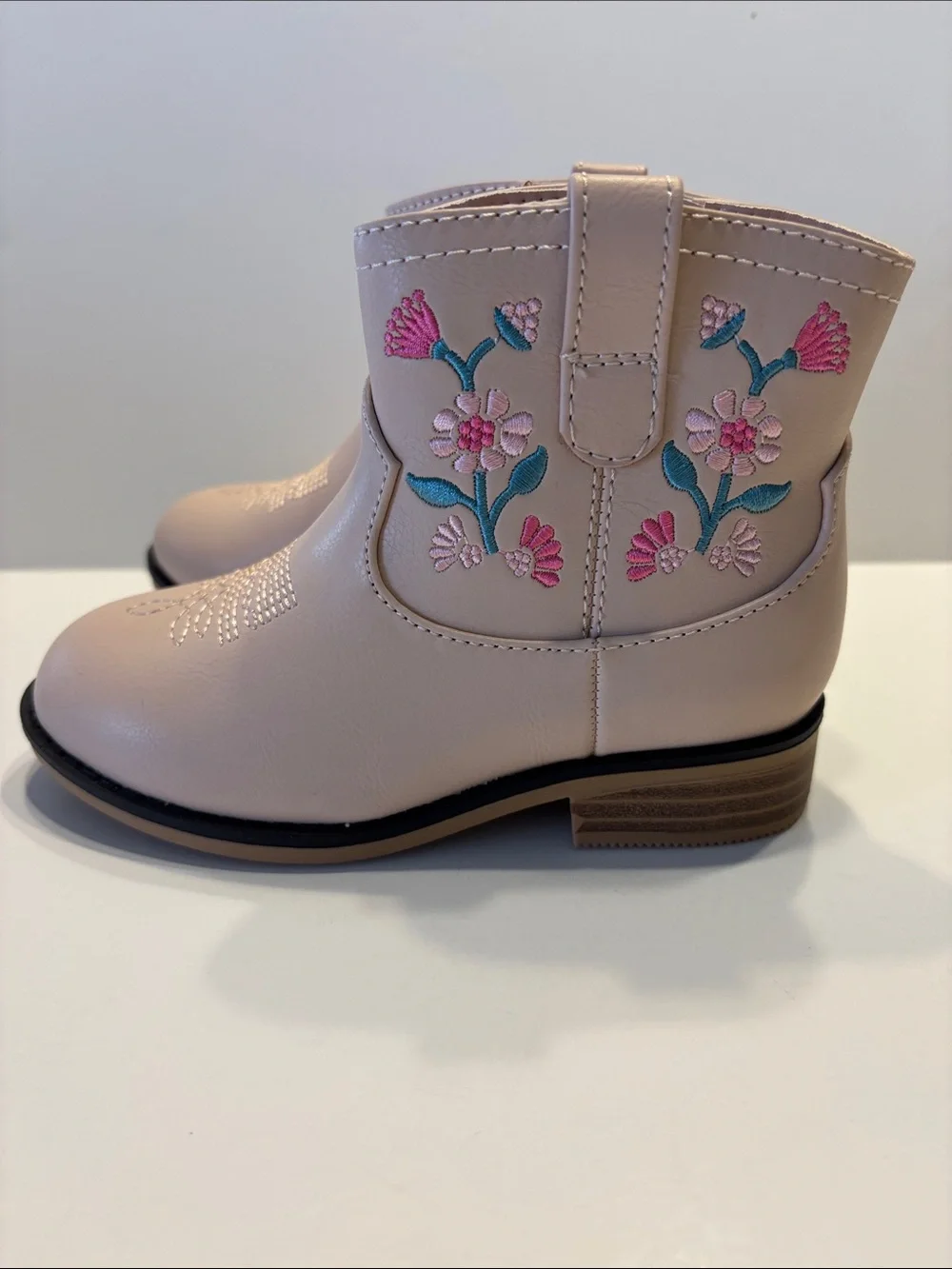 Cat & Jack Toddler Blush Whitley Embroidered Western Boots